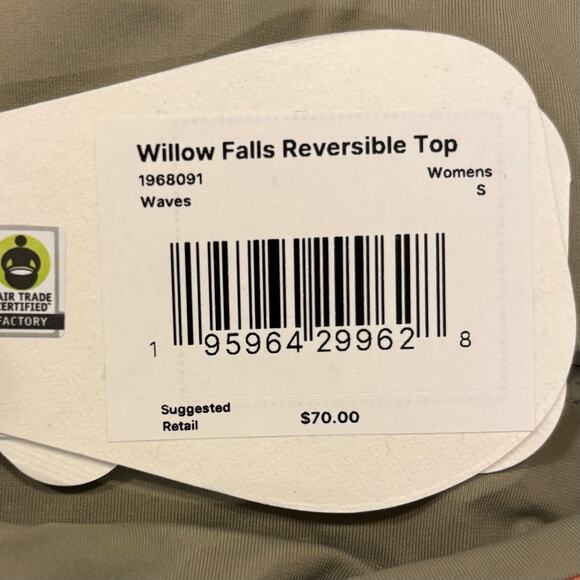 NWT PRANA Willow Falls Reversible Swim Top, Size S, Purple, Orange, Green - Picture 7 of 8